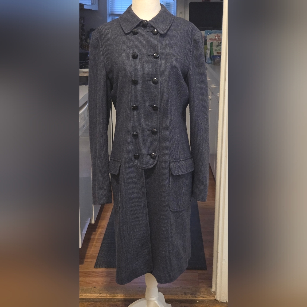 NEW Tocca Womens Double Breasted Long Coat Wool Touch Fit Flare Winter